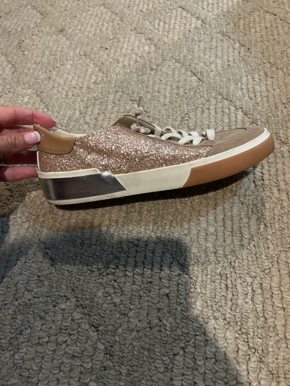 Dolce Vita Women’s Glitter Casual Sneakers - Rose Gold - Picture 5 of 13